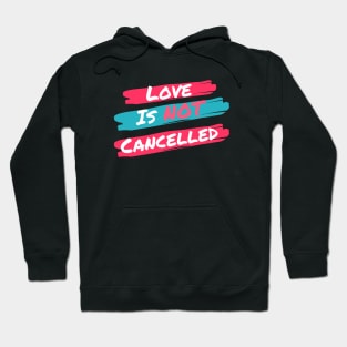 Love is not cancelled Red/Light Blue Hoodie
